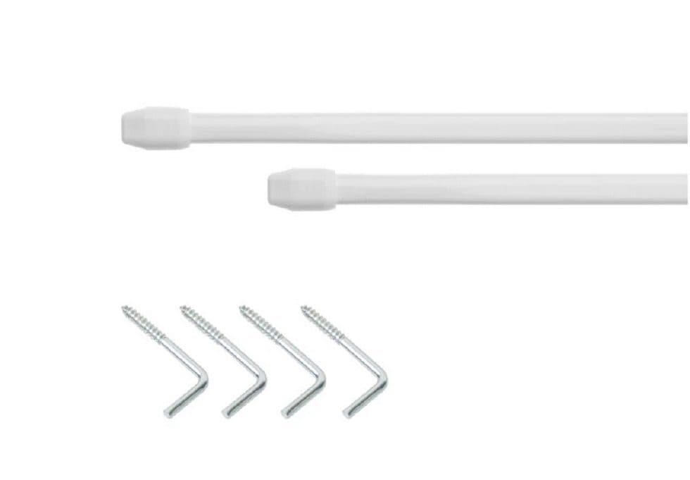 Clever-Kauf-24 Vitragestange 2er Set Weiß Ausziehbar