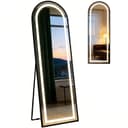 kehot LED-Ganzkörperspiegel Aluminiumrahmen Dimmbare Beleuchtung Oval 150x45cm Bild 2