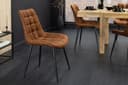 riess-ambiente Esszimmerstuhl ROADSTAR cognac / schwarz - Microfaser, Metallbeine, Ziersteppung Bild 2