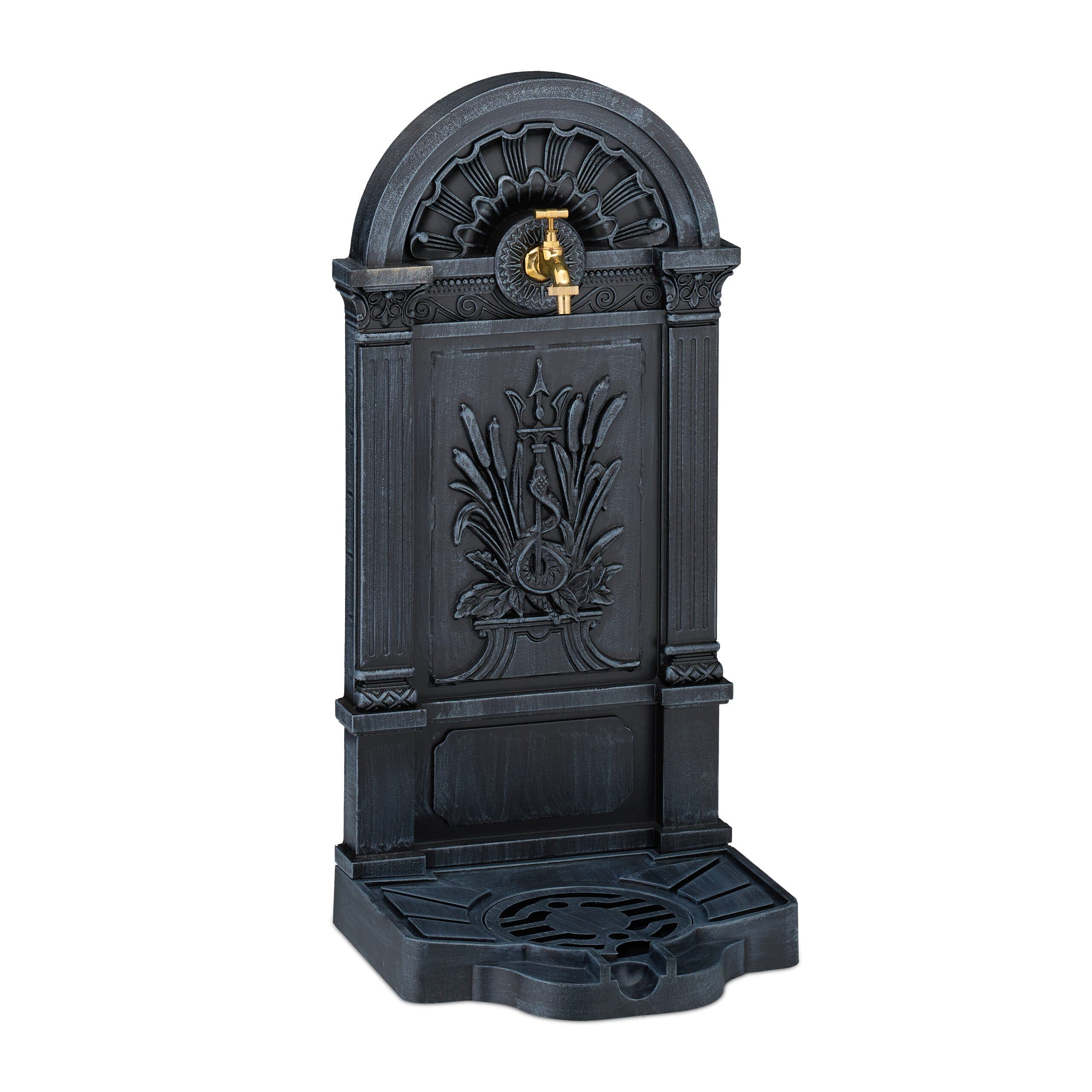 relaxdays Gartenbrunnen Standbrunnen Antik Grau/Gold - Bild 2