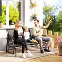 Outsunny Gartenbank mit Schaukelmechanismus, 3-Sitzer, Schwarz Bild 2