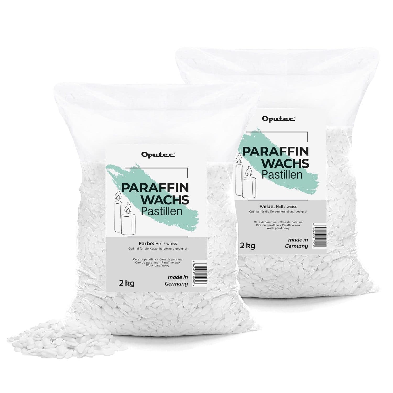 Oputec Paraffinwachs Pastillen 4 KG Weißes Kerzenwachs zum Gießen - Bild 2