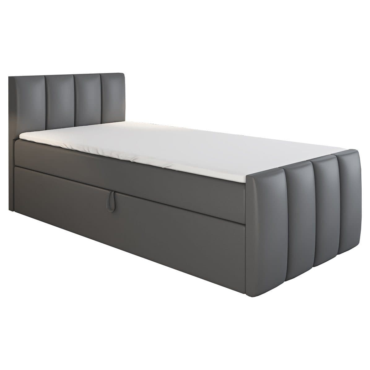 A&J MöbelLand GmbH Boxspringbett FUNI mit Bettkasten und Topper grau - Bild 2