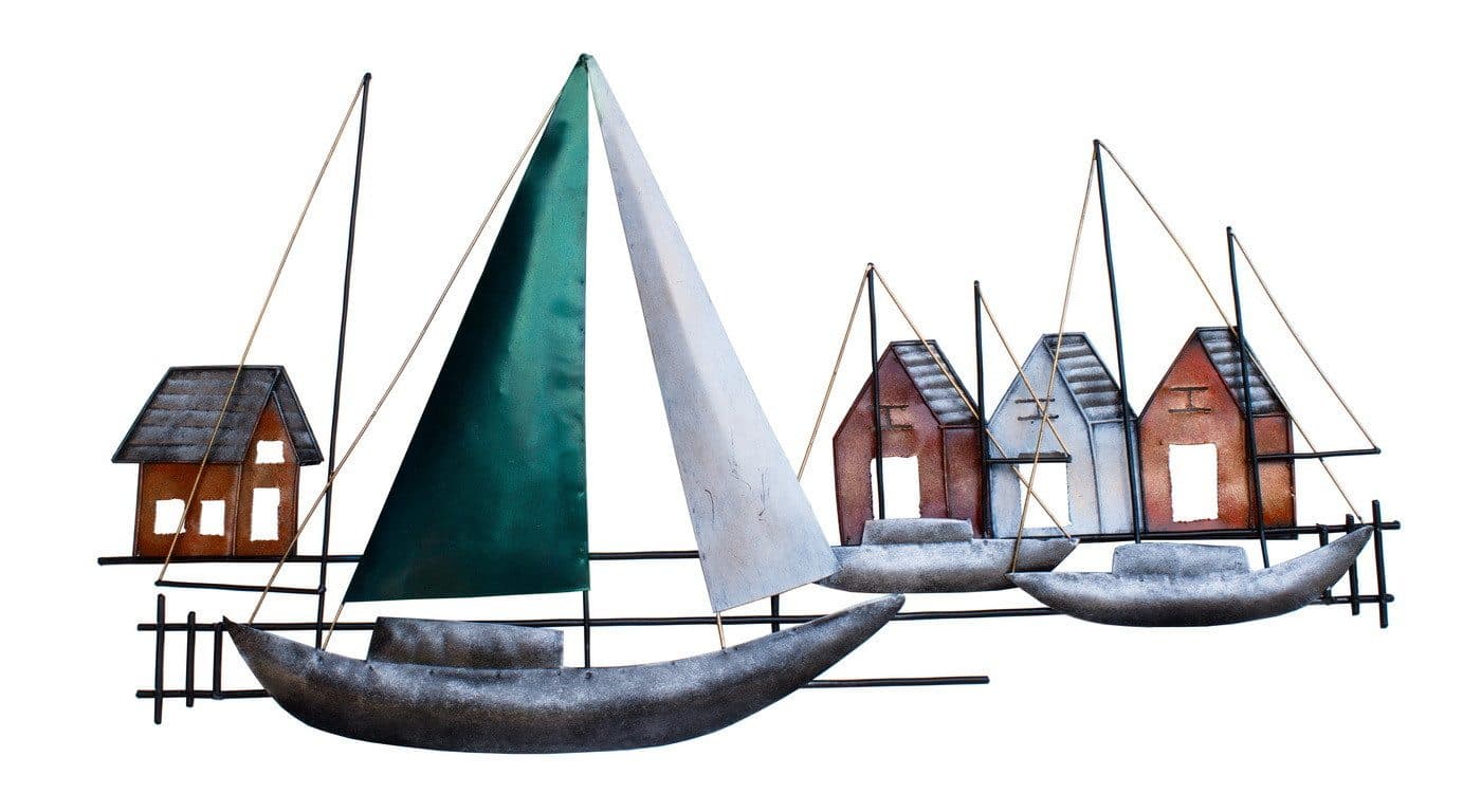 Kaufhaus le petit Wanddeko Schiff Metall Segelboot Skulptur