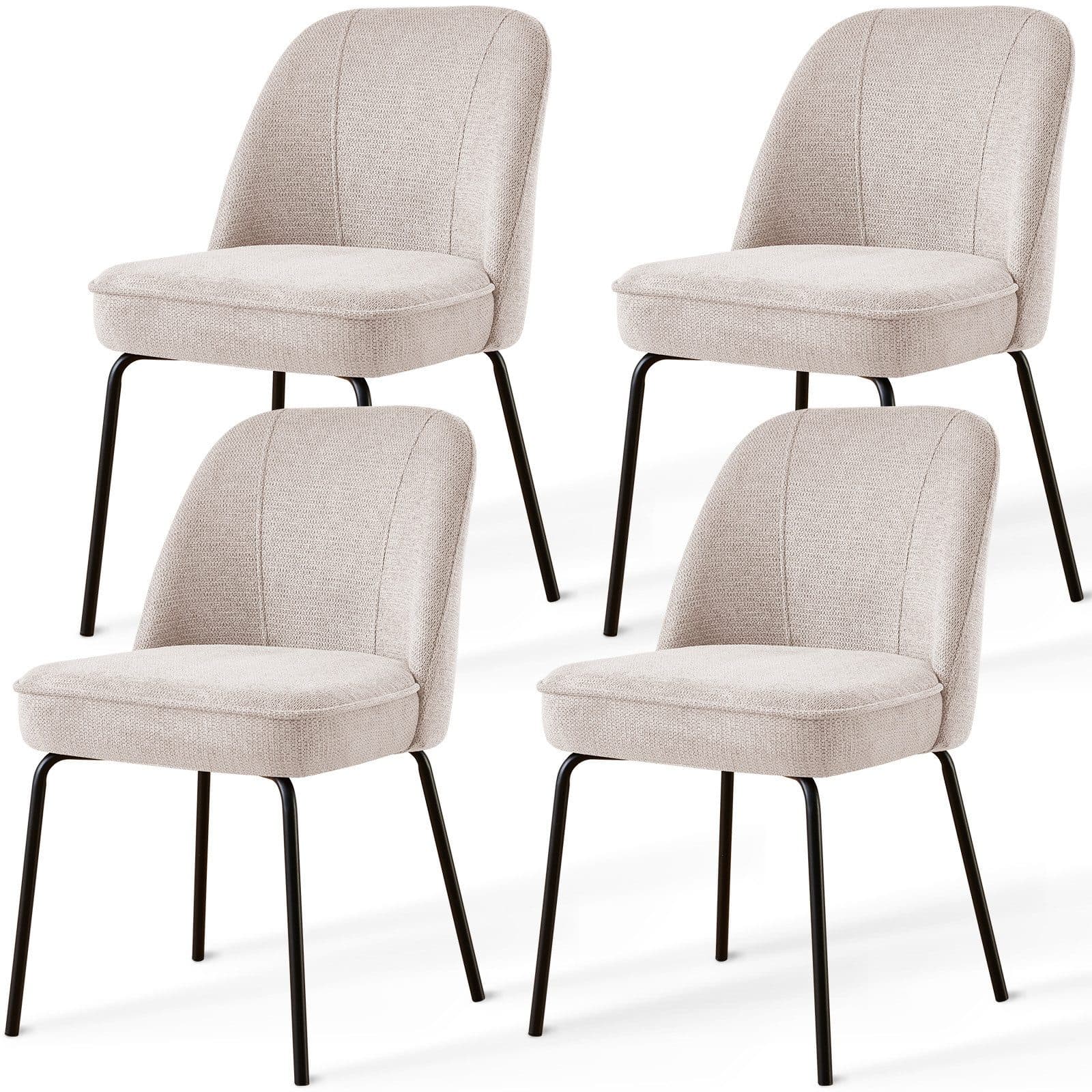 JYMTOM Esszimmerstuhl Samt Beige 4 Stück - Bild 2