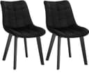 EUGAD Esszimmerstuhl 2er Set Schwarz Samt Massivholz Bild 2