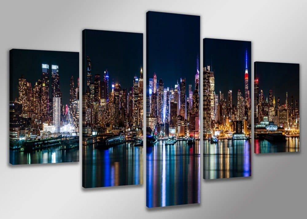 Visario Bild mit Rahmen 2 m x 1 m 5er Set Visario auf Leinwand