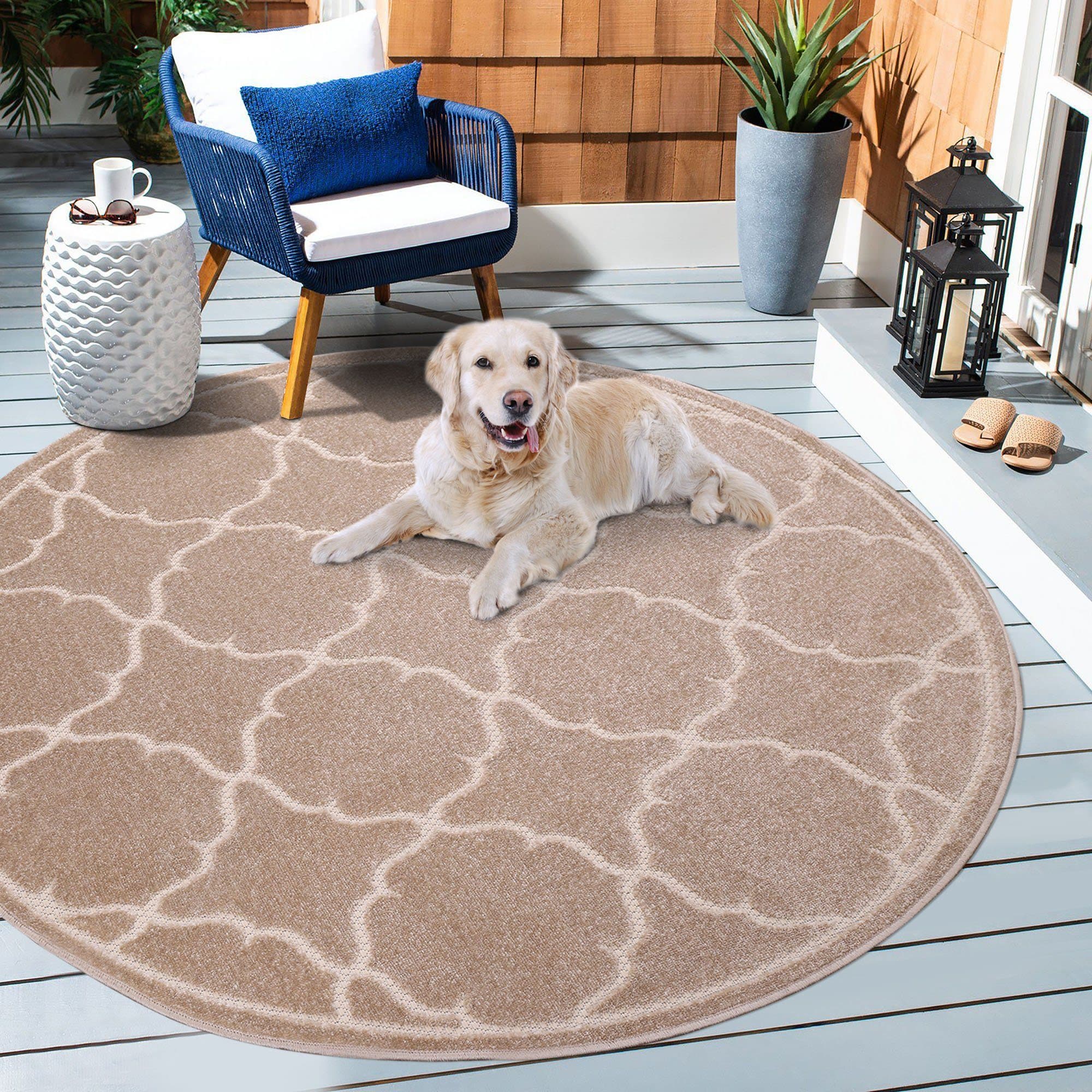 Teppich SANAT Berlin Beige Rund 200cm Kunstfaser Outdoor - Bild 2