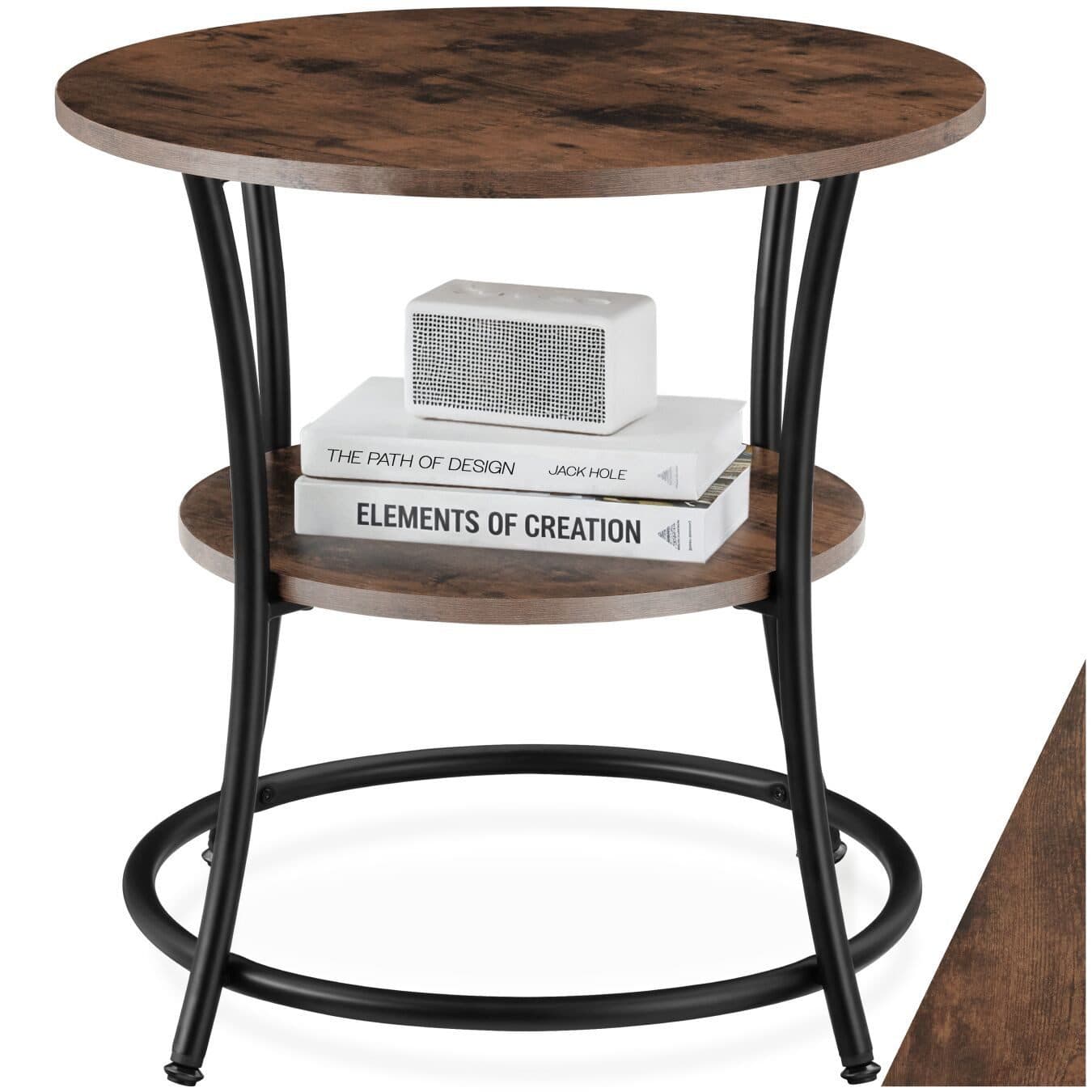 tectake® Beistelltisch Industrial Style Rund mit 2 Ablagen - Bild 2