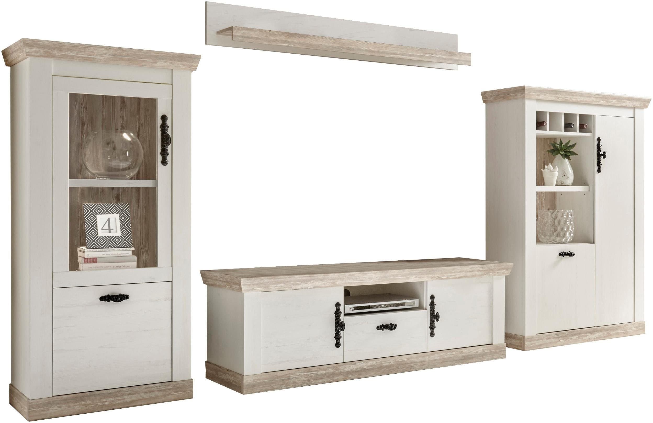 Romantisches Landhaus-Wohnwandset - 4-teilig