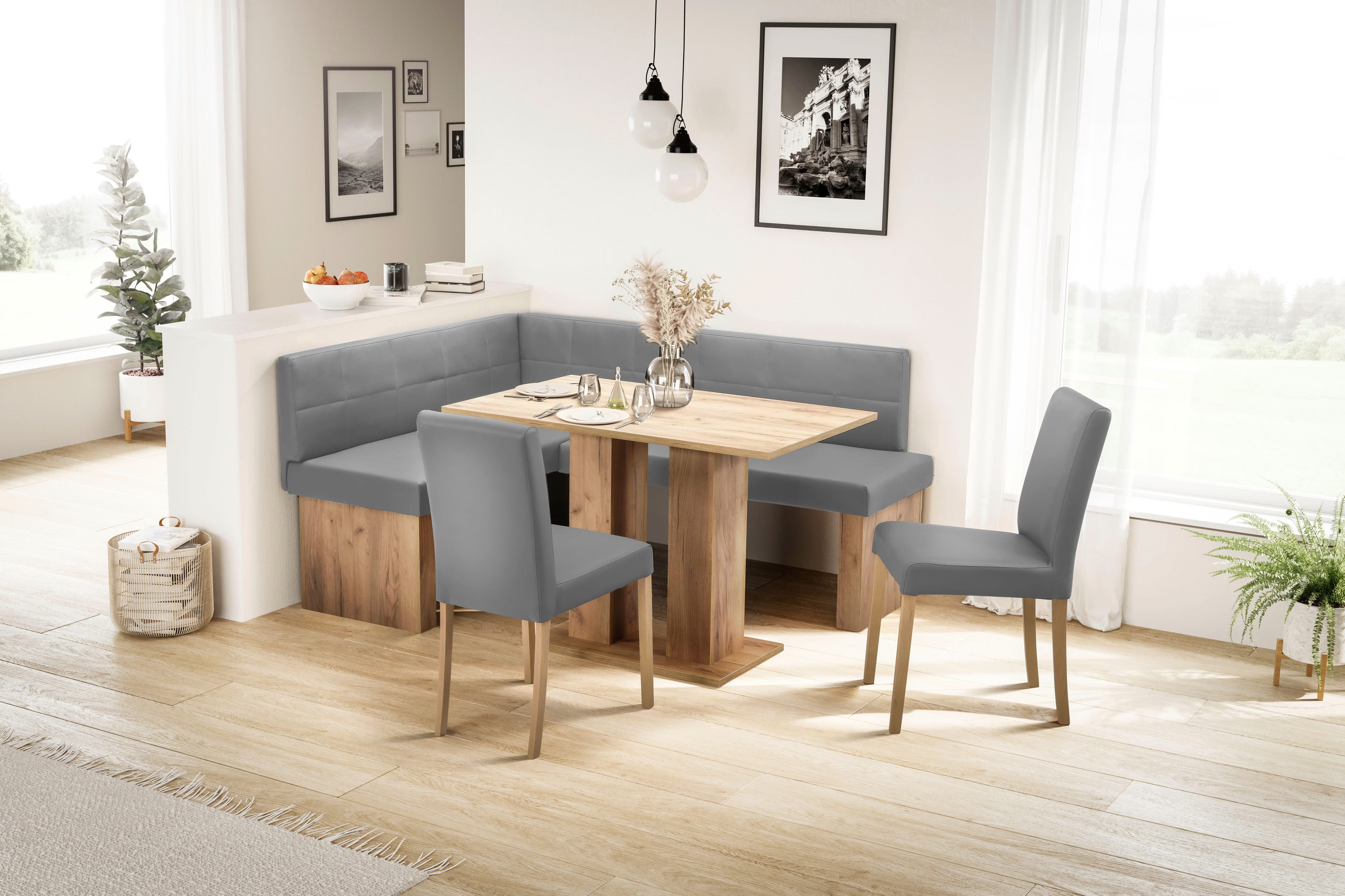 Eckbank Anna 2 Grau Holzwerkstoff Kunstleder - Bild 2