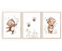 Pipapier Poster 3er Set Bären und Bienen Bunt Kinderzimmer Bild 2