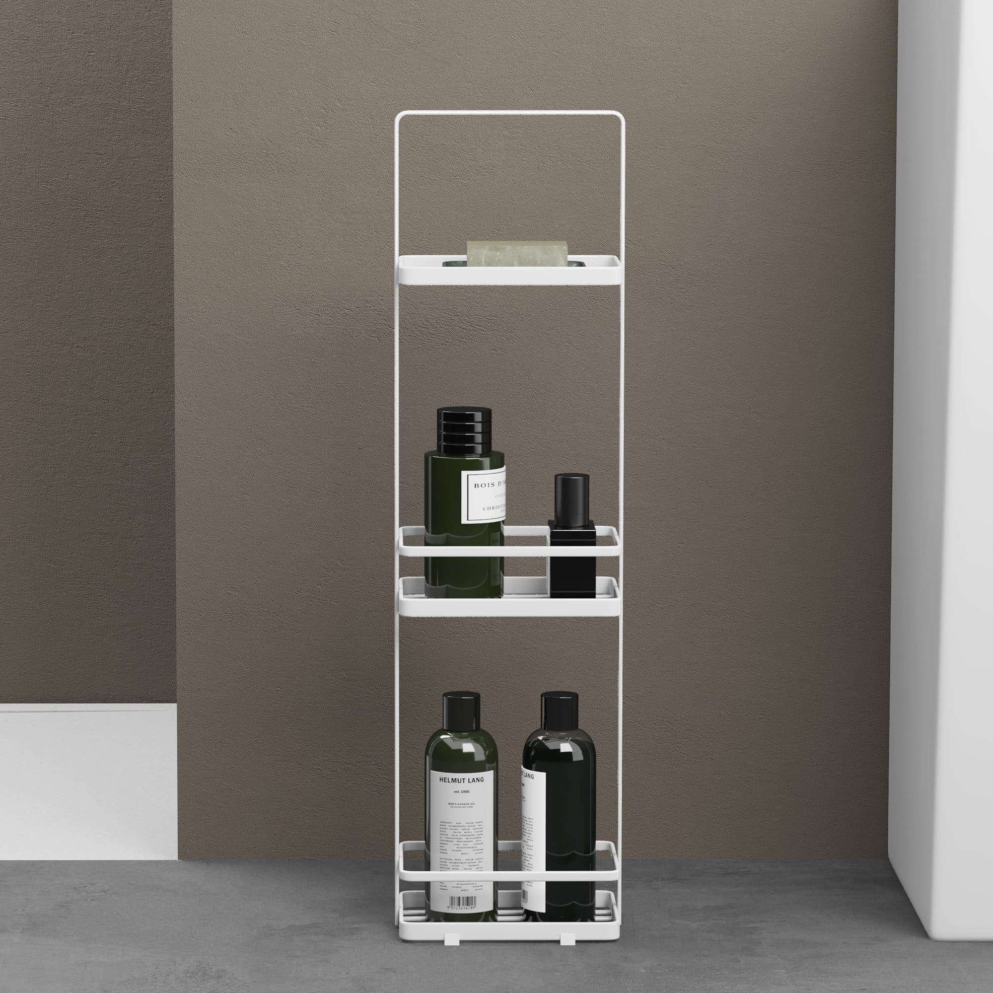 doporro Badregal Duschablage Toilettenregal Bodenstehend ohne Bohren 3 Ebenen Reglo02 - Bild 2