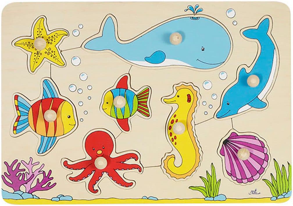 Goki Steckpuzzle Unterwasserwelt 8-tlg. Bunt Holz