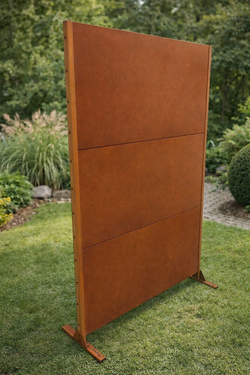 ESTEXO Sichtschutzelement XXL Metall Gartenzaun Rot-Braun - Bild 2