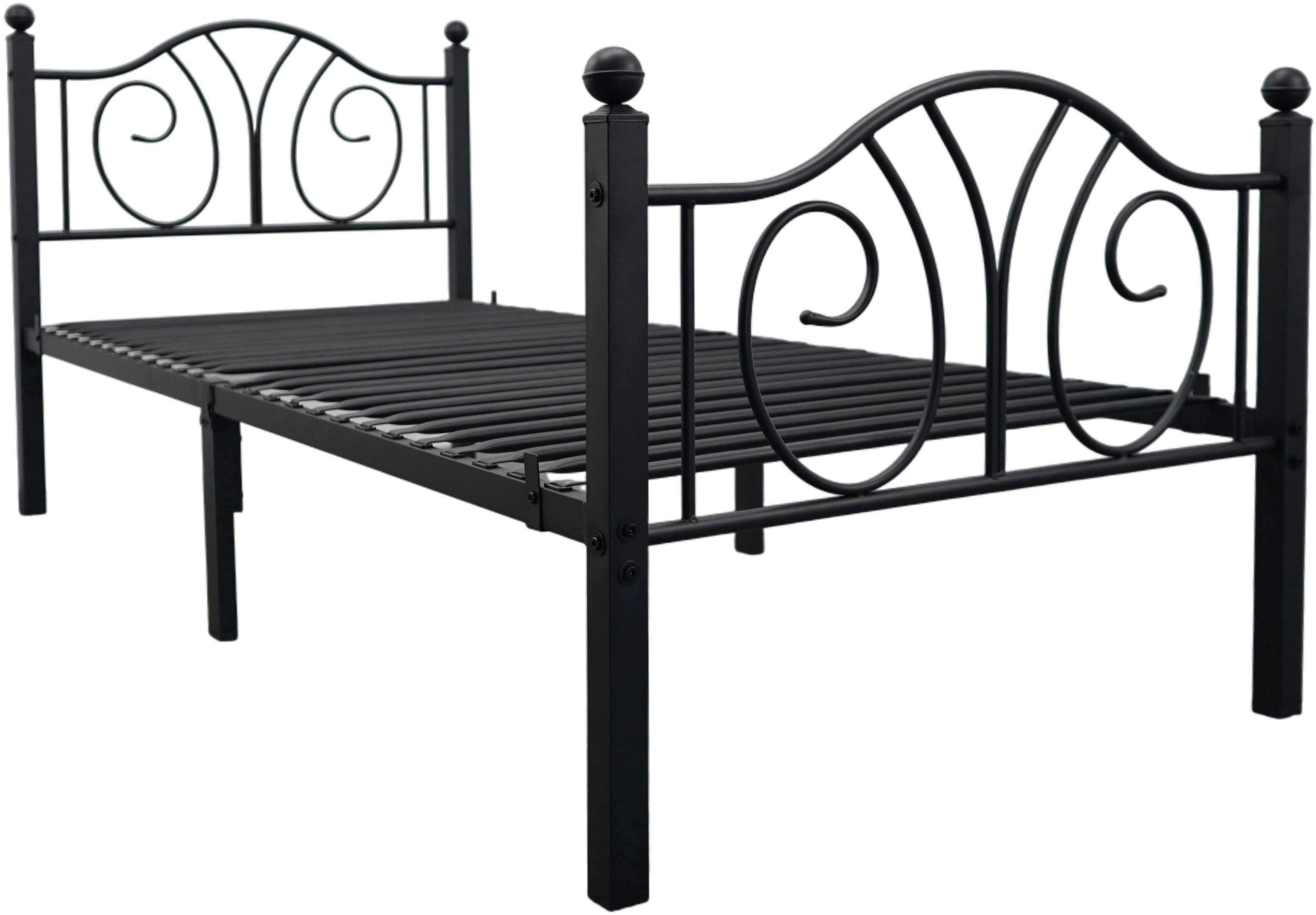 OTTO HOME LUND Landhausbett Metallbett Märchenbett Prinzessinbett Schwarz - Bild 2