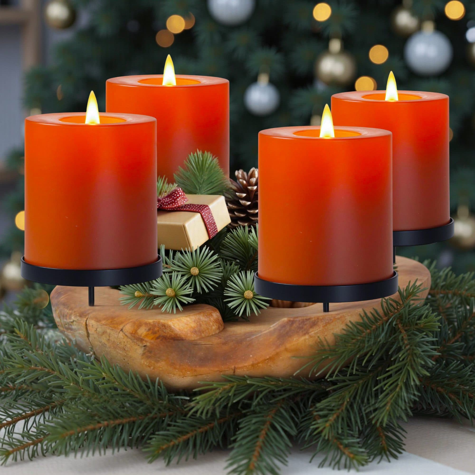 HOMECALL Dekoschale Adventskranz Teakholz Nachhaltig - Bild 2