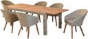 MERXX Garten-Essgruppe Arrone 7-tlg. Beige Aluminium Akazienholz Bild 2