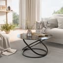 Vicco Couchtisch Calgary Schwarz Hochglanz Glas Bild 2
