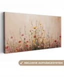 OneMillionCanvasses Leinwandbild Panorama Wildblumen Pinselstriche Ruhig Bild 2