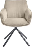 Armlehnstuhl Frisco 2er Set Beige Schwarz Cord Drehfunktion Bild 2