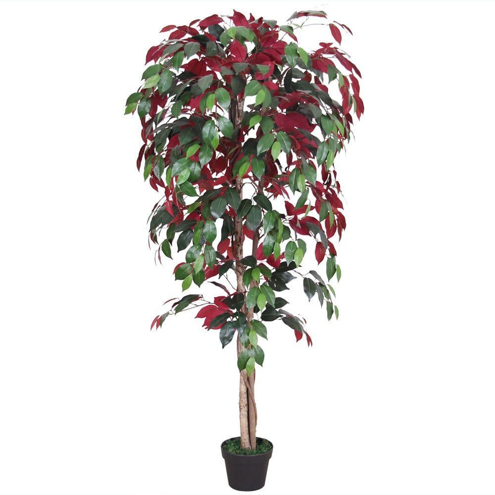 Decovego Kunstbaum Roter Ficus Benjamin 150 cm