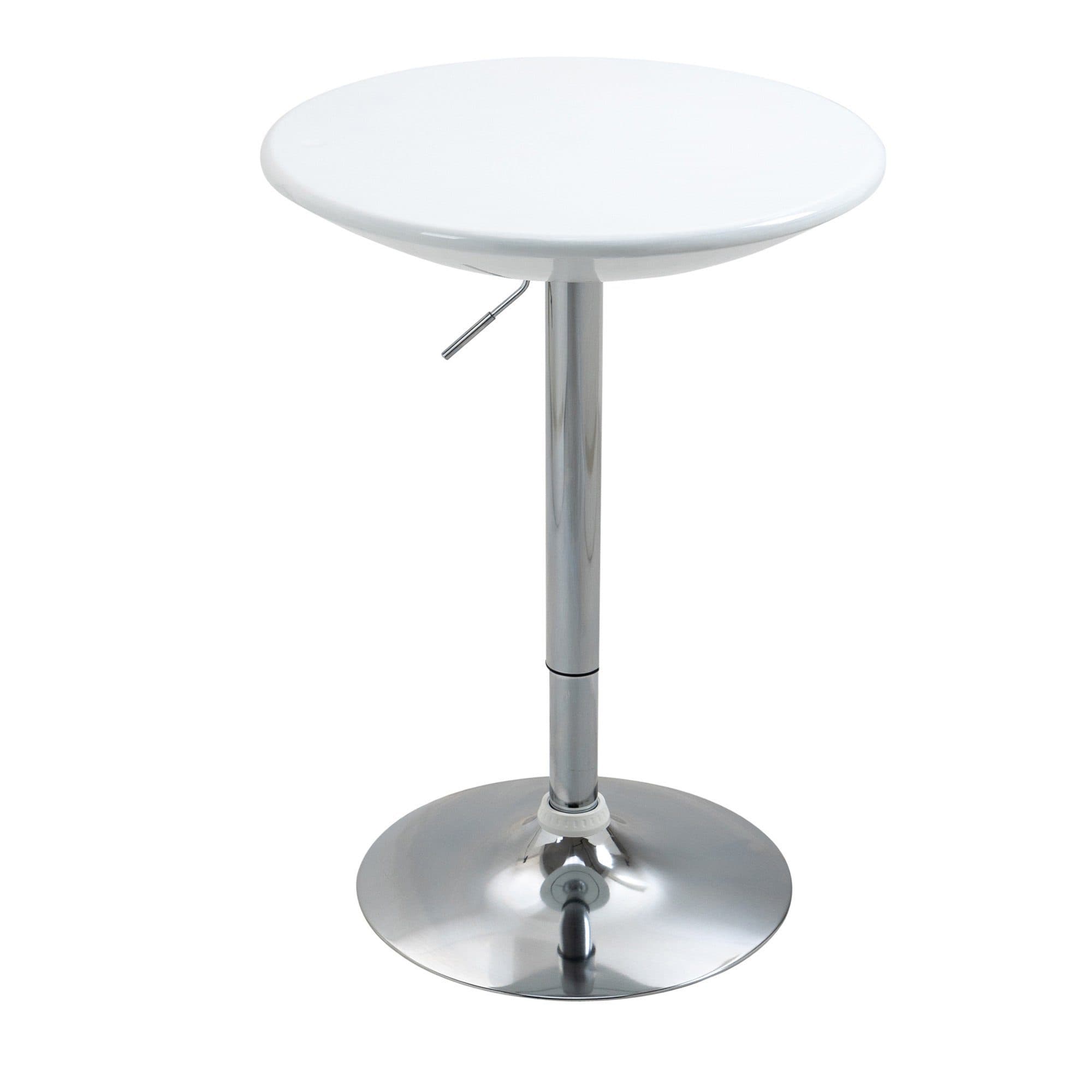 HOMCOM Bartisch Höhenverstellbar Weiß Metall ABS-Lackierung - Bild 2