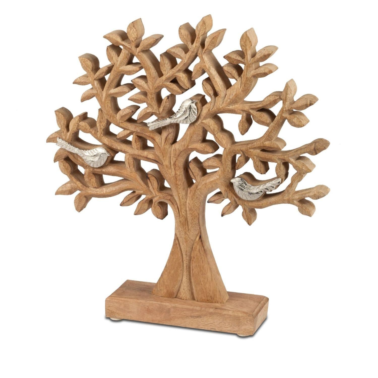 formano Skulptur Lebensbaum Alu Mangoholz Silber