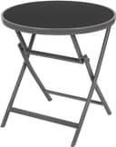 BRUBAKER Gartentisch Milano - Metall Glastisch rund klappbar 70 cm Anthrazit Bild 2