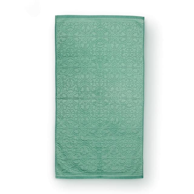 PiP Studio Handtuch Tile Pip Green Set A 3 - Grünes Baumwollfrottee-Handtuch