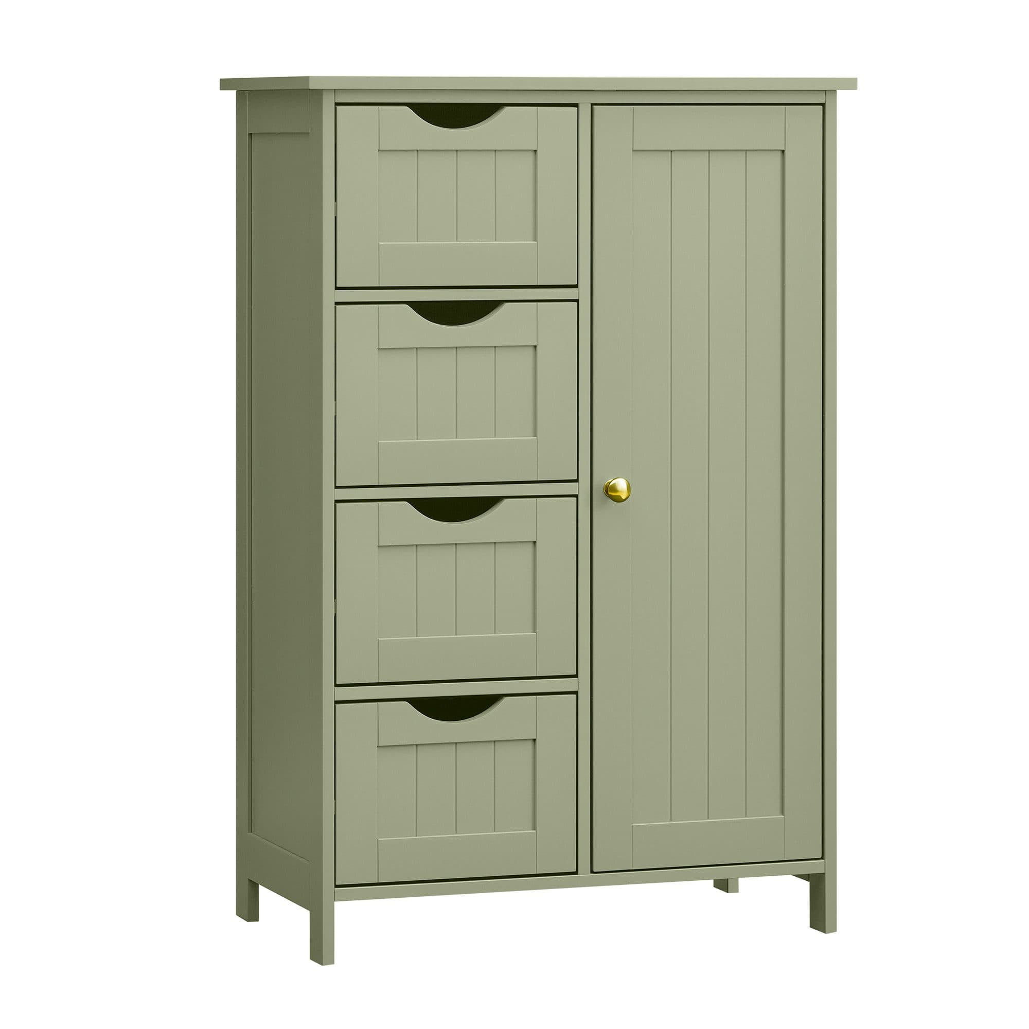 VASAGLE Badmöbel-Set Badezimmerschrank Lorbeergrün 4 Schubladen - Bild 2