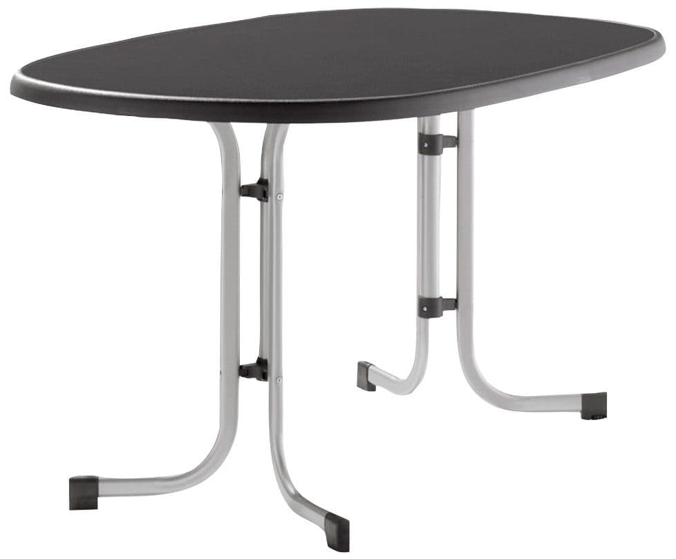 sieger Gartentisch Oval Silber/Graphit Verstellbar
