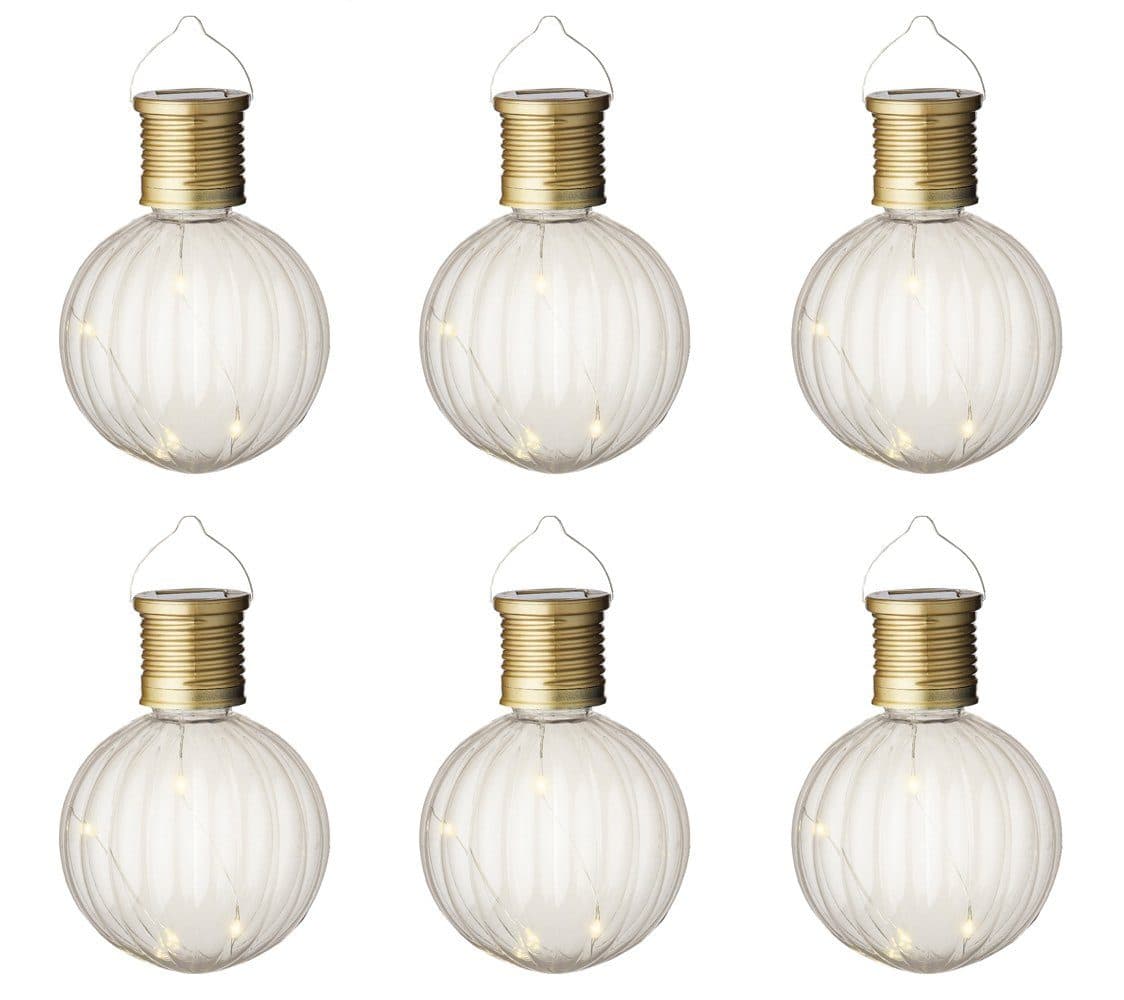 Lumineo LED Solarleuchte 6er Set Transparent Retro - Bild 2
