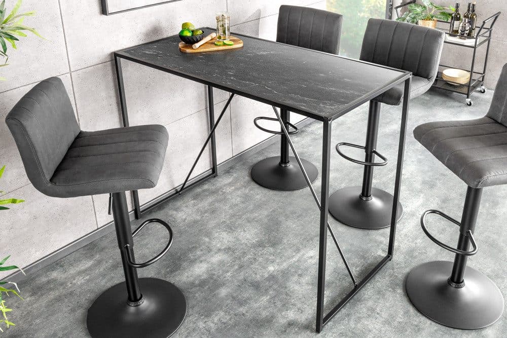 riess-ambiente Bartisch SLIM LINE 120cm Graphit Schwarz Marmor-Optik - Bild 2