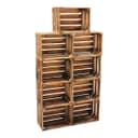 Teramico Holzkiste Obstkisten 40cm im praktischen 9er Set geflammt, Aufbewahrungsbox Bild 2