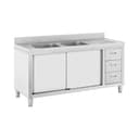 Royal Catering Spülenschrank Edelstahl 2 Becken Bild 2