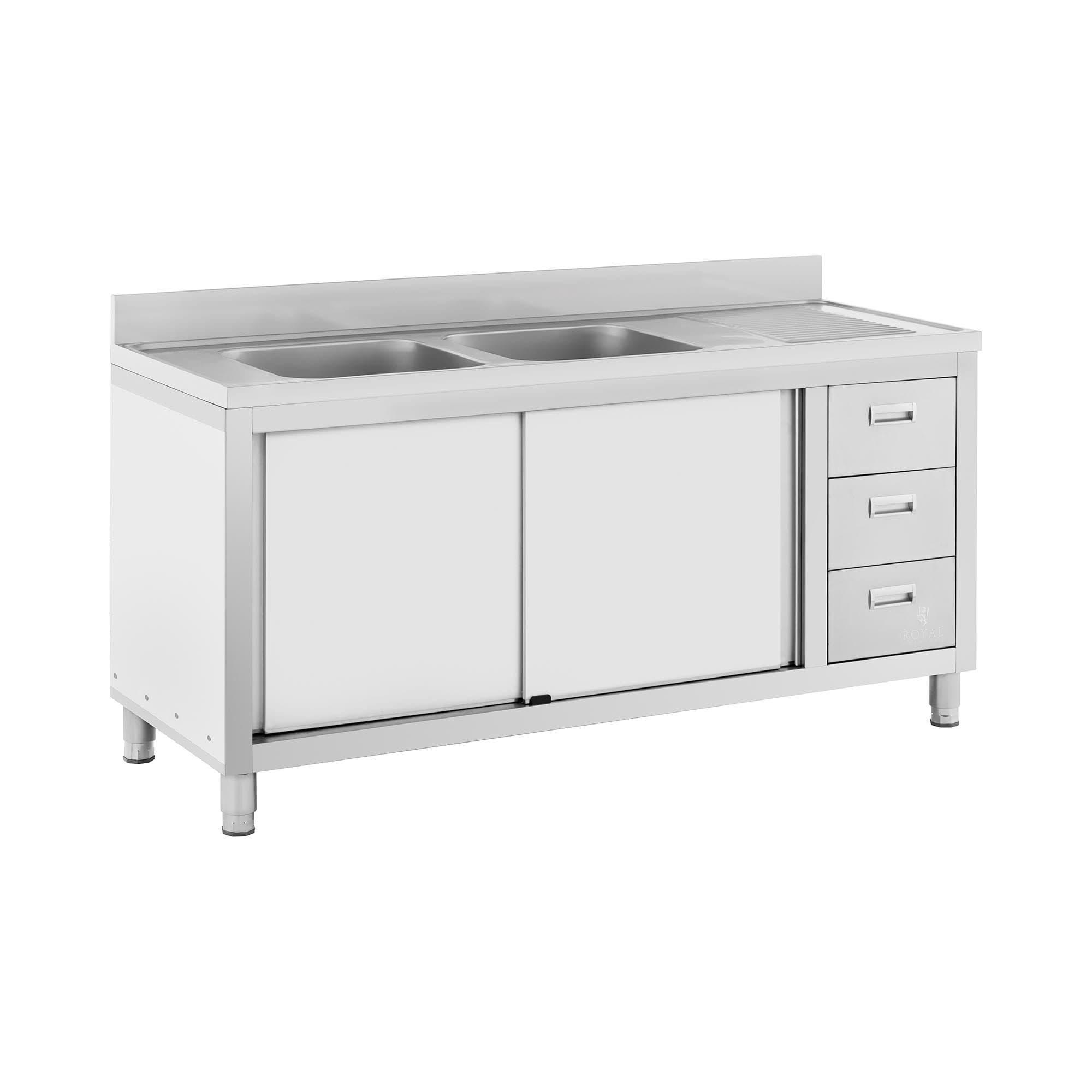 Royal Catering Spülenschrank Edelstahl 2 Becken - Bild 2