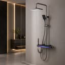 LuxaSteel Duscharmatur Duschsystem Regendusche LED Thermostat 4in1 Bild 2