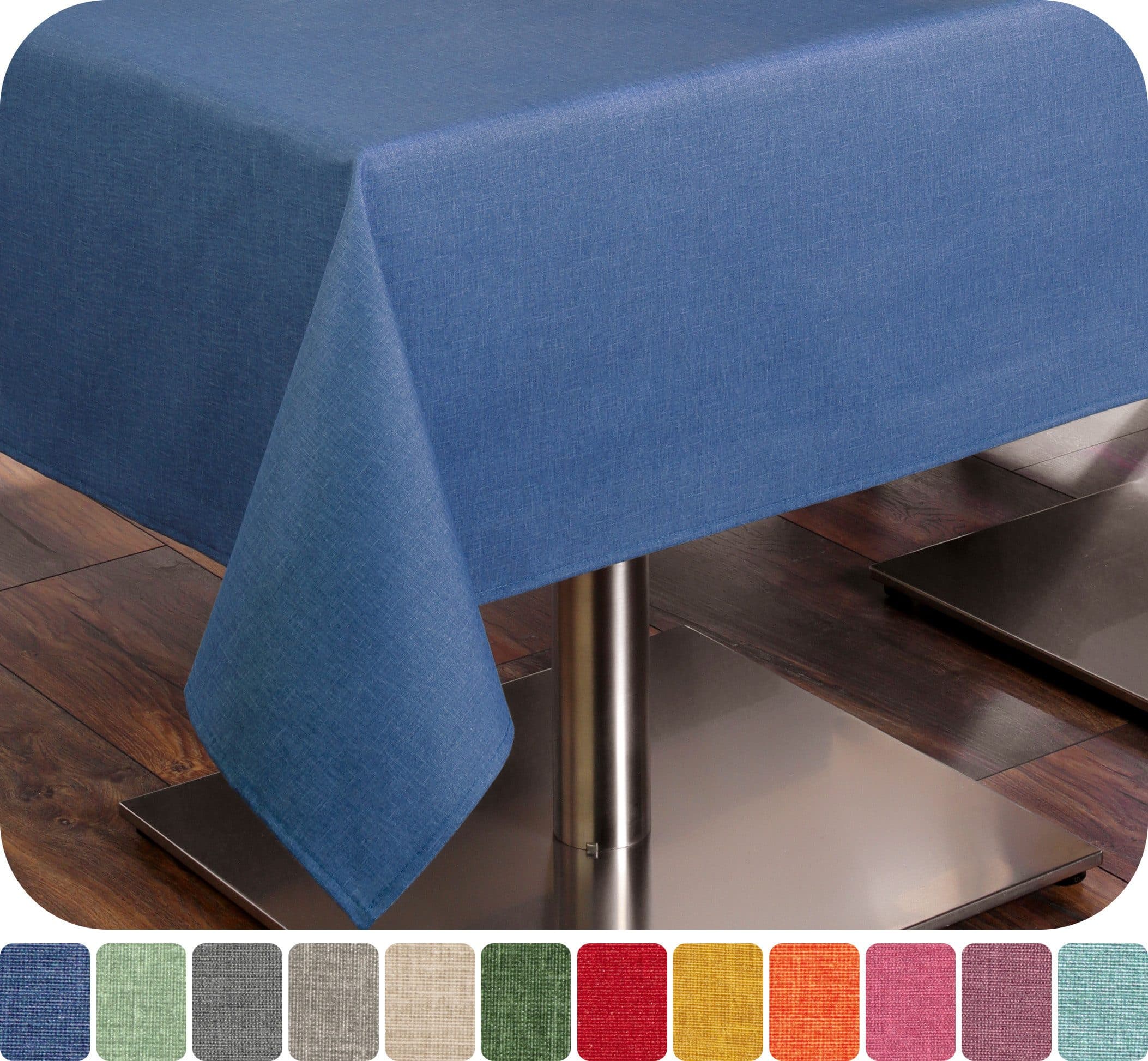 Beautex Tischdecke Leinen-Struktur Optik Baumwolle Abwischbar Jeansblau - Bild 2