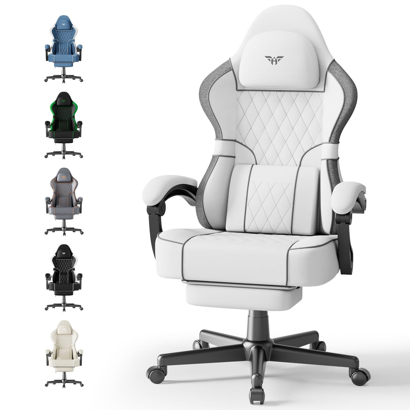 Huracan Gaming-Stuhl Ergonomisch mit verstellbare Kopfstütze und Lendenkissen - Bild 2