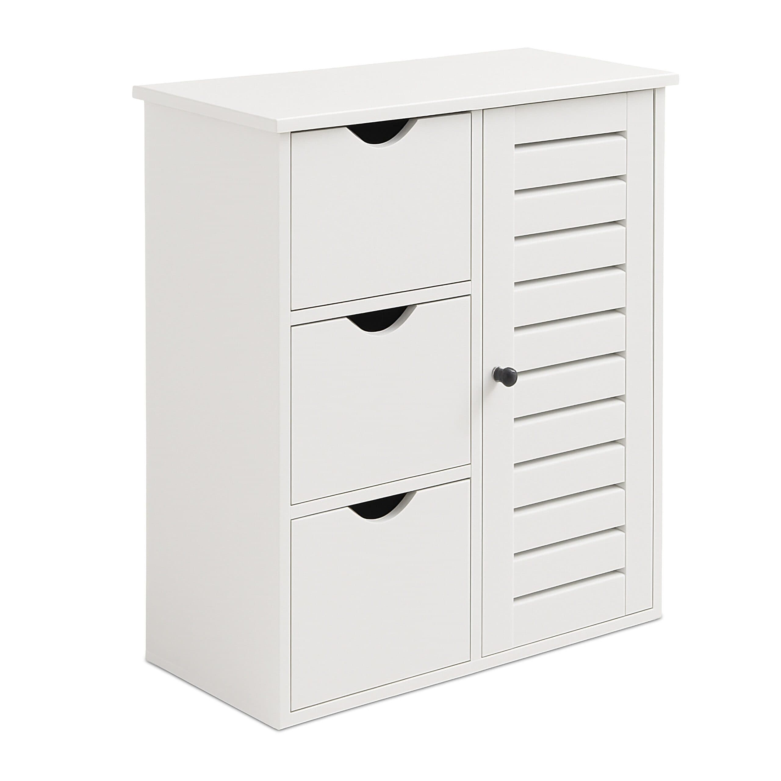 relaxdays Beistellschrank Badezimmerschrank mit 3 Schubladen Weiß - Bild 2