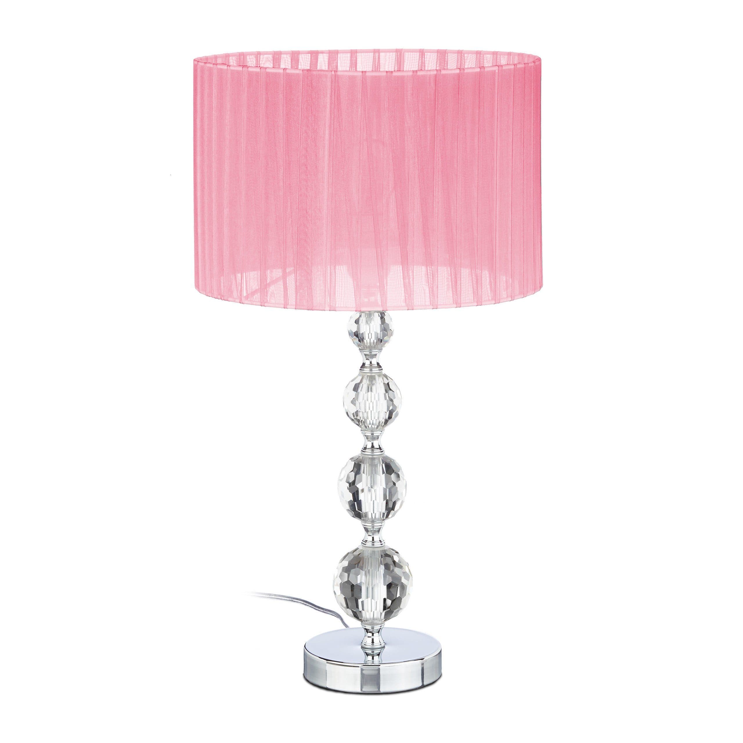 relaxdays Tischleuchte Kristall Rosa Silber E27 - Bild 2