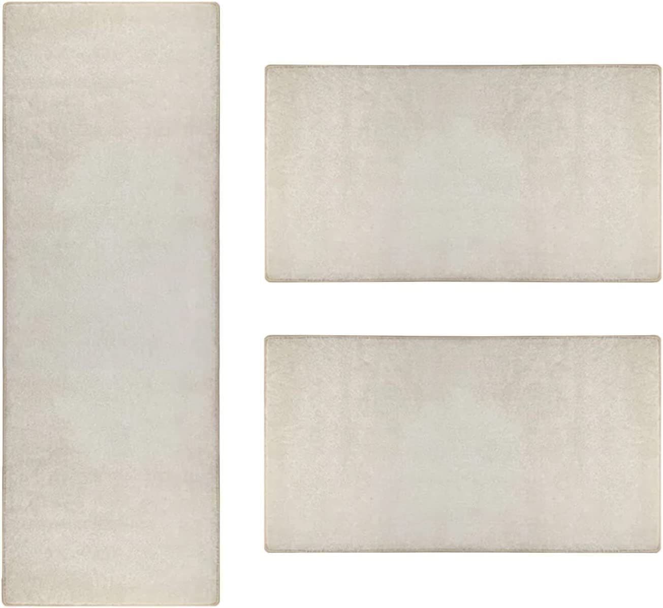 Floordirekt Velours-Bettumrandung Sundae 3-tlg. Beige Hochflor - Bild 2