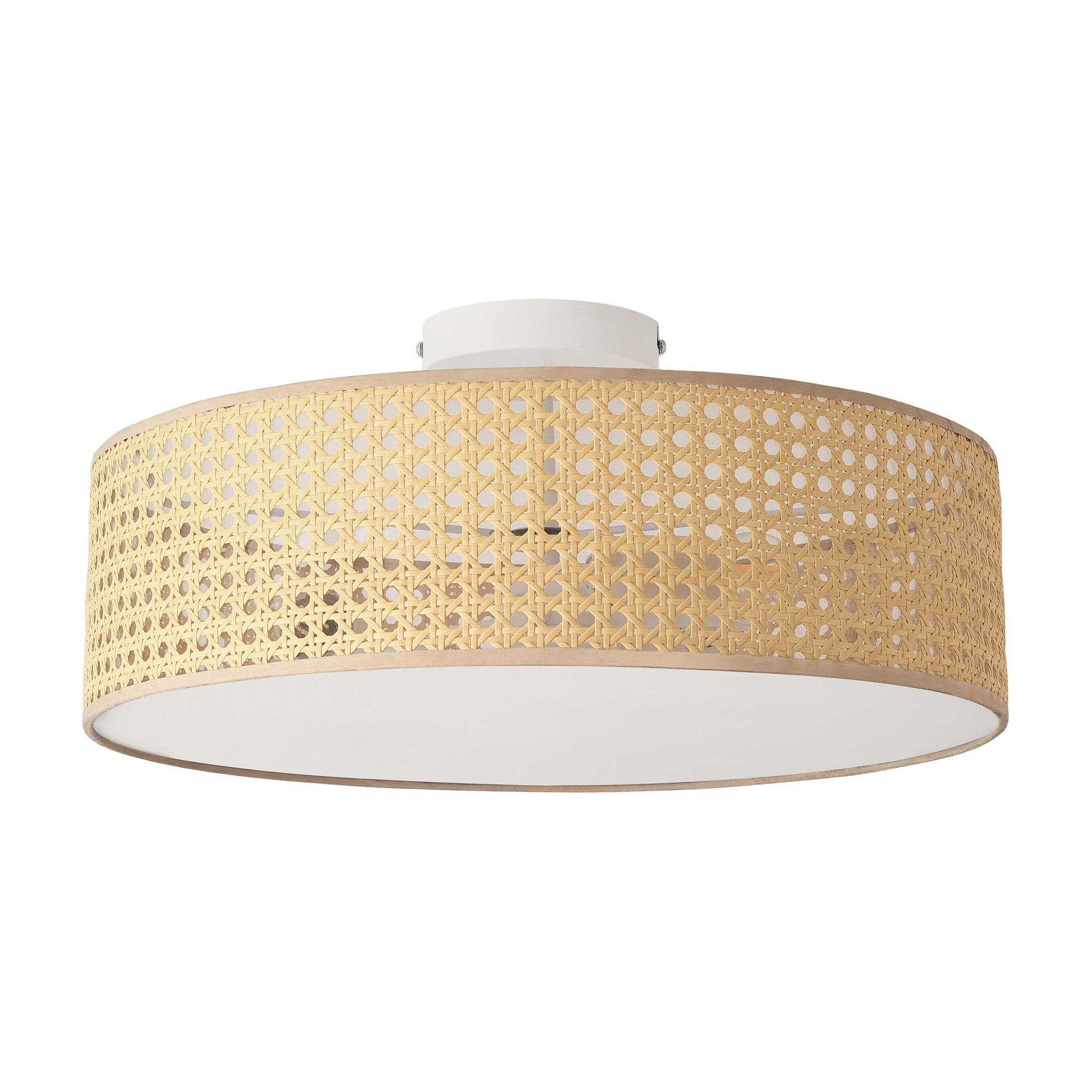 lux.pro Deckenleuchte Ascot 3-flammig Rattanoptik Weiß - Bild 2