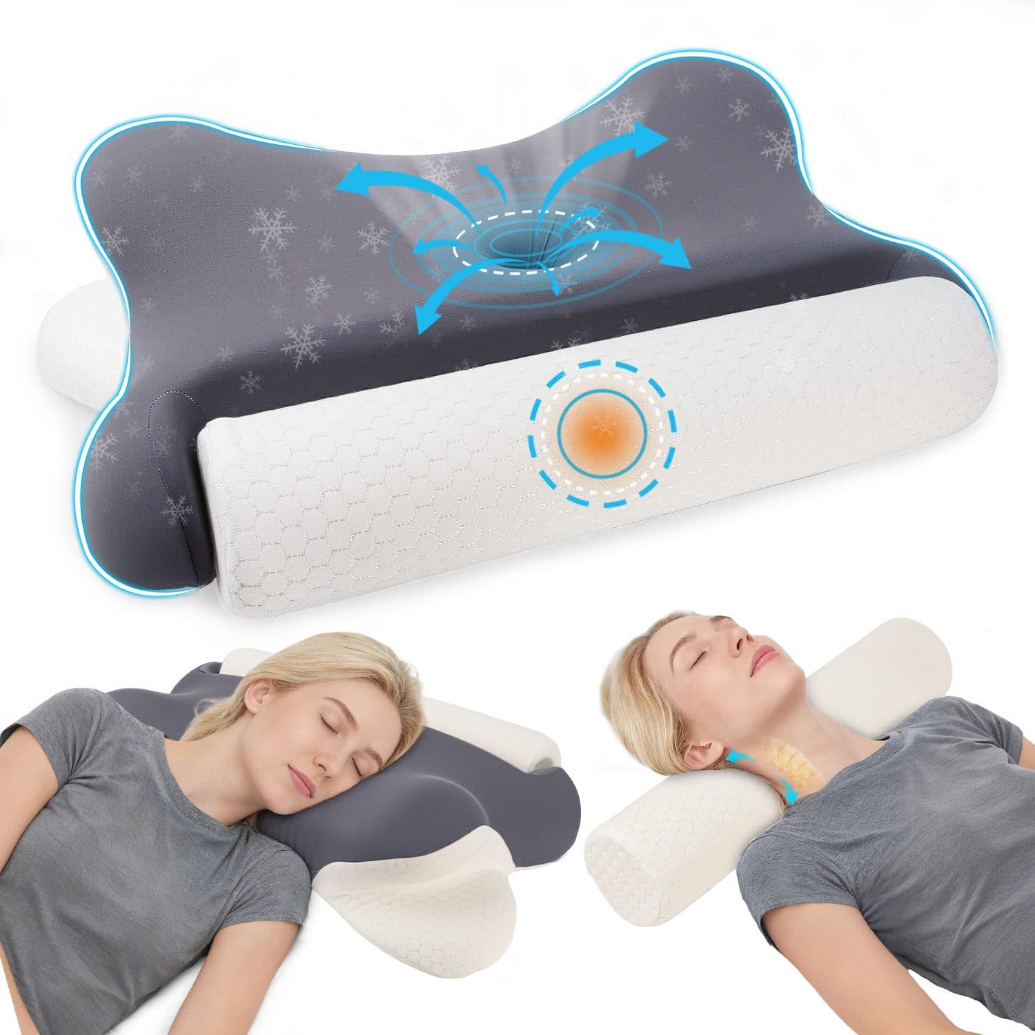 Esun Nackenstützkissen Kopfkissen 2-in-1 Memory Foam - Bild 2