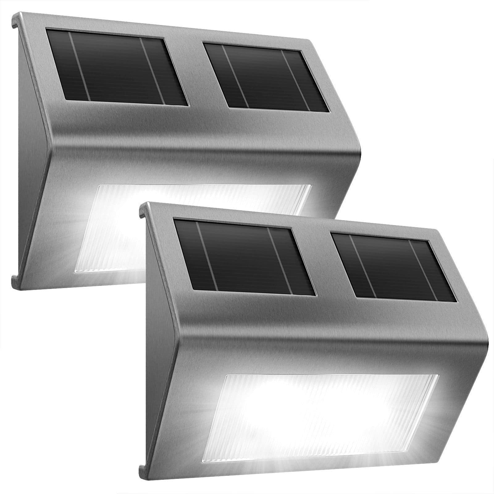 monzana LED Solarleuchte 2er Set Edelstahl Außen - Bild 2