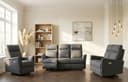 Home affaire Polstergarnitur Finnara 3+2+1 Relaxfunktion USB Federkern Anthrazit Bild 2