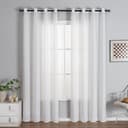 Sunicol Gardine 2er Set Weiß Polyester Ösenschal Transparent Bild 2