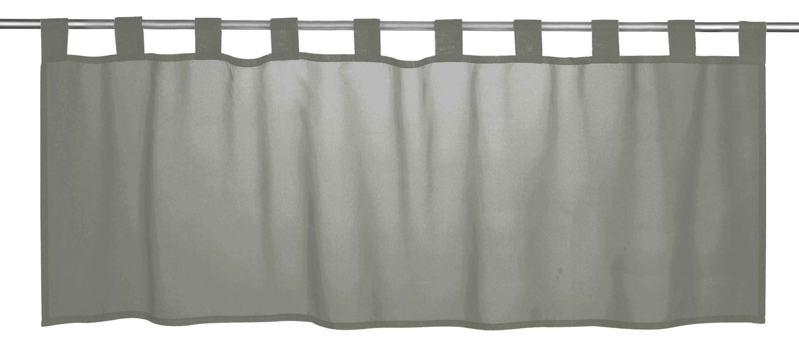 ELBERSDRUCKE Scheibengardine Bistrogardine Basic Uni grau transparent 48x140 cm - Bild 2