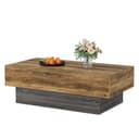 Tribesigns Couchtisch 140 cm Braun-Grau Holzoptik Modern Bild 2